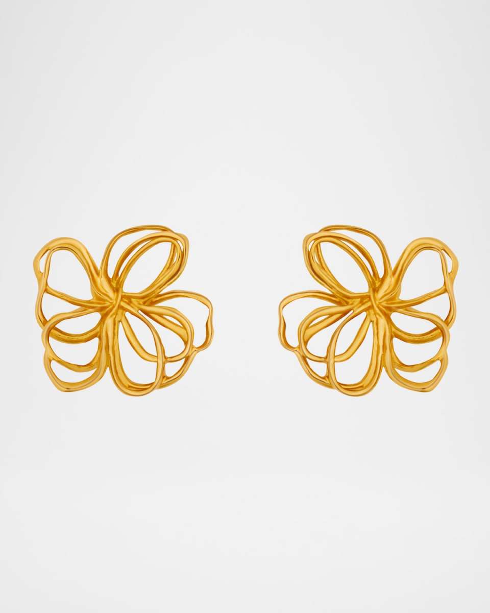 Wire Flower Stud Earrings, Go